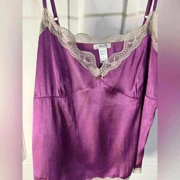 OLD NAVY Sexy Babydoll Lace Satin Top Chemise Purple Size Small Y2K - Picture 4 of 9